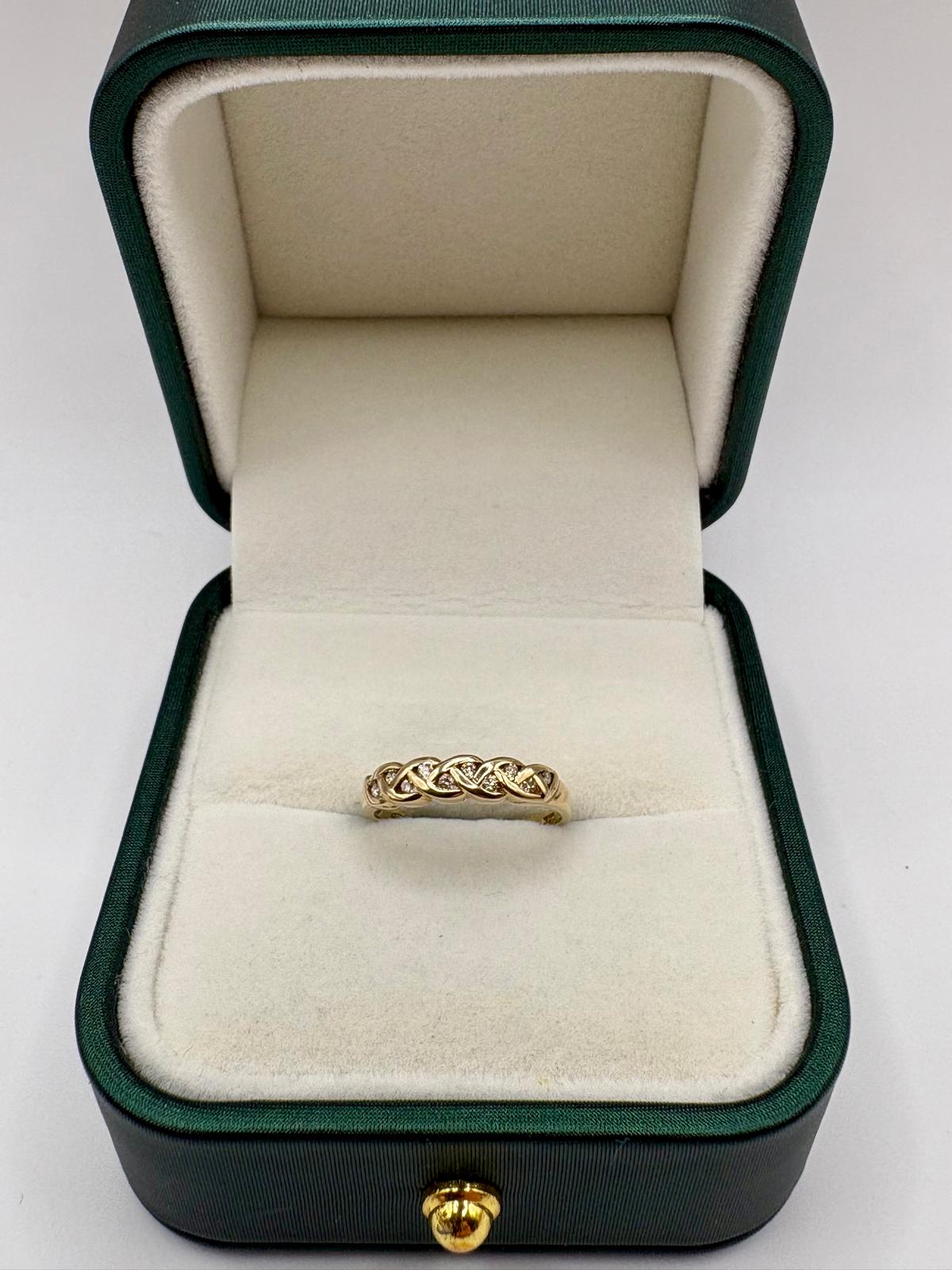 9ct gold diamond half eternity ring