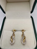 9ct gold diamond earrings