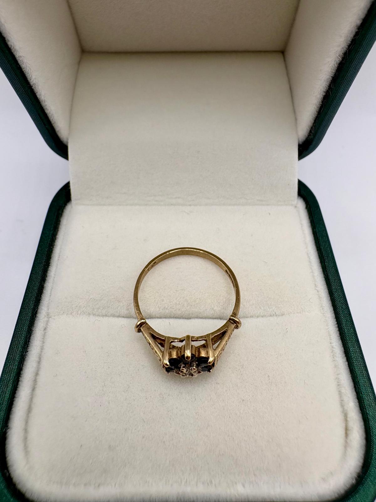 9ct gold sapphire and diamond ring