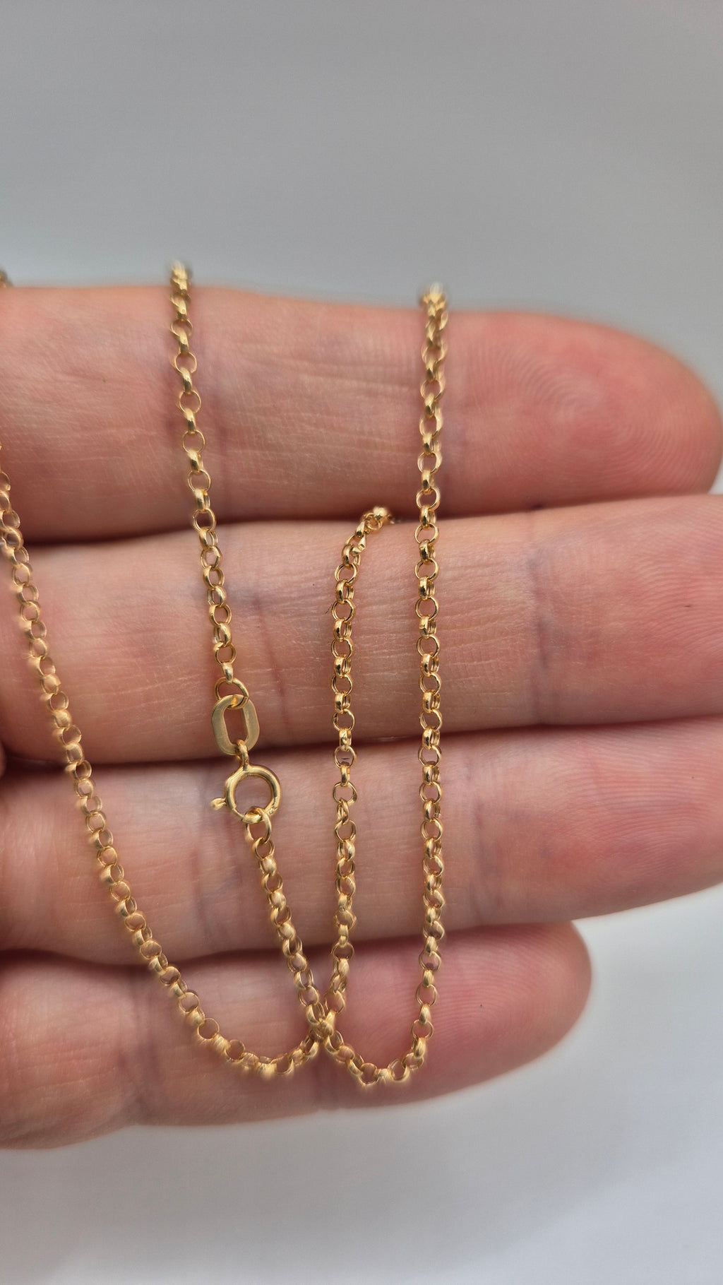 9ct gold 16inch belcher chain (2)