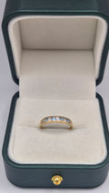 9ct gold aquamarine and cz ring