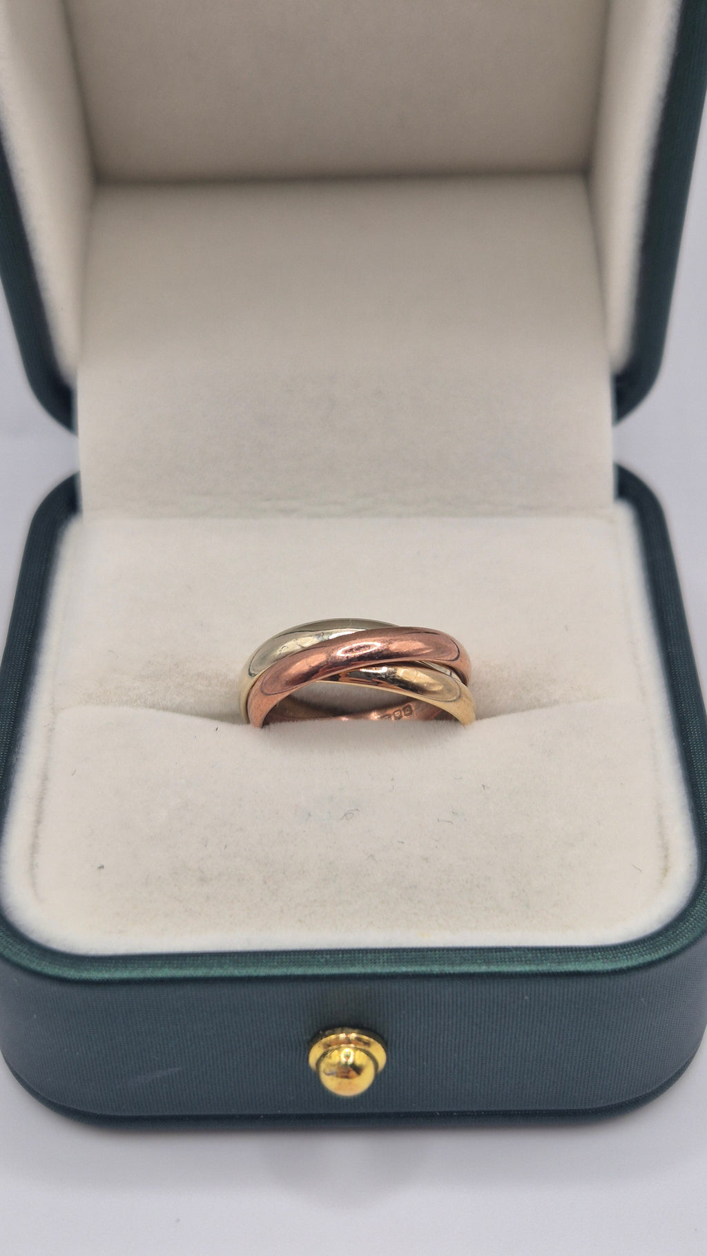 9ct tri gold Russian band ring