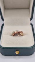 9ct tri gold Russian band ring