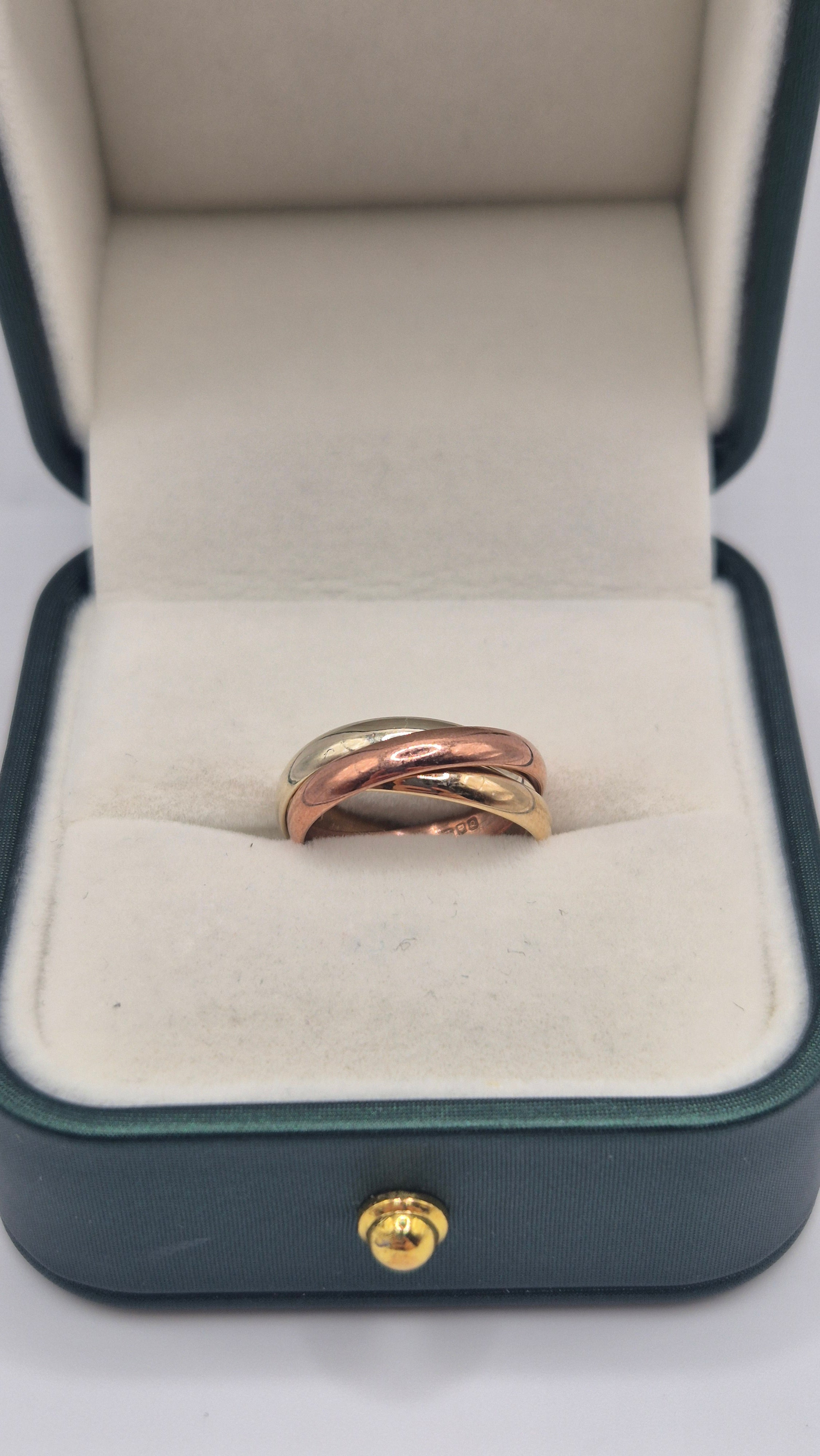 9ct tri gold Russian band ring