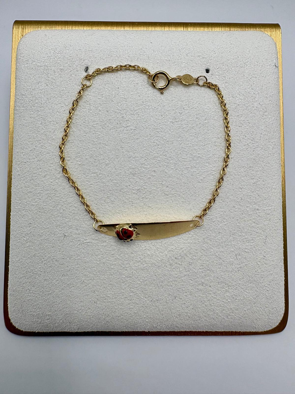 9ct gold ladybird bracelet