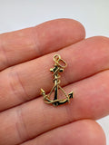 9ct gold anchor charm pendant