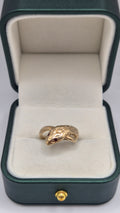 9ct gold garnet snake ring