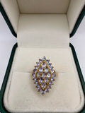 9ct gold tanzanite cluster ring