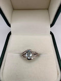 9ct white gold aquamarine and diamond ring