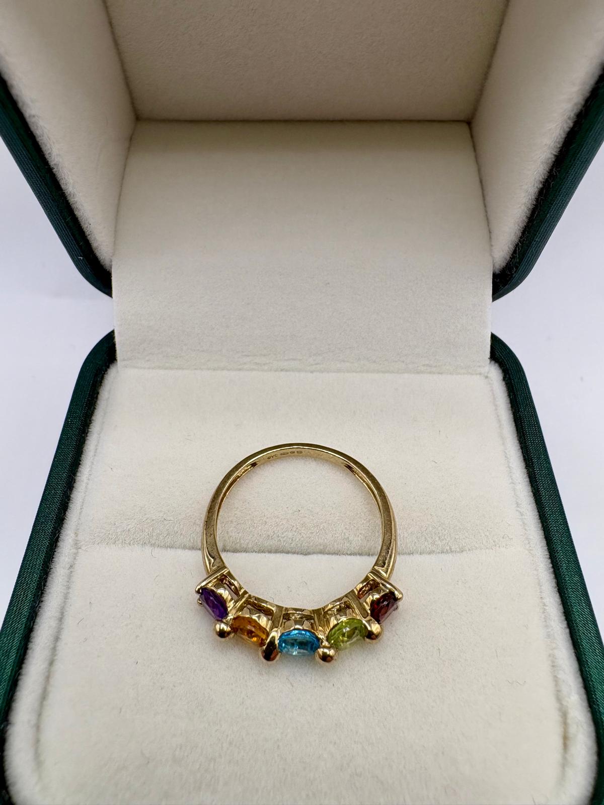 9ct gold multigem ring