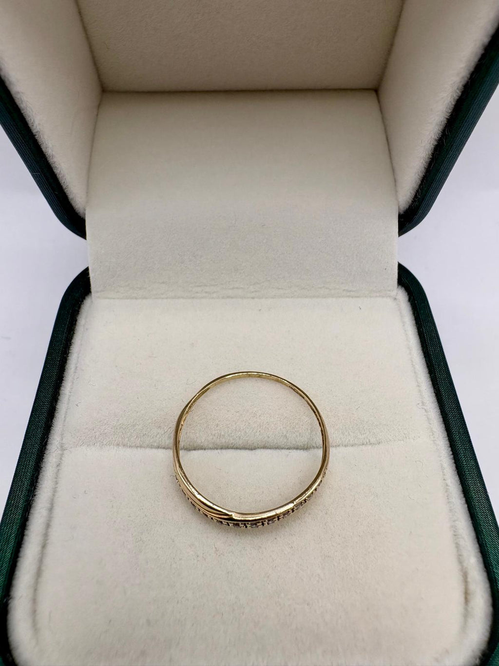 9ct gold half eternity diamond ring