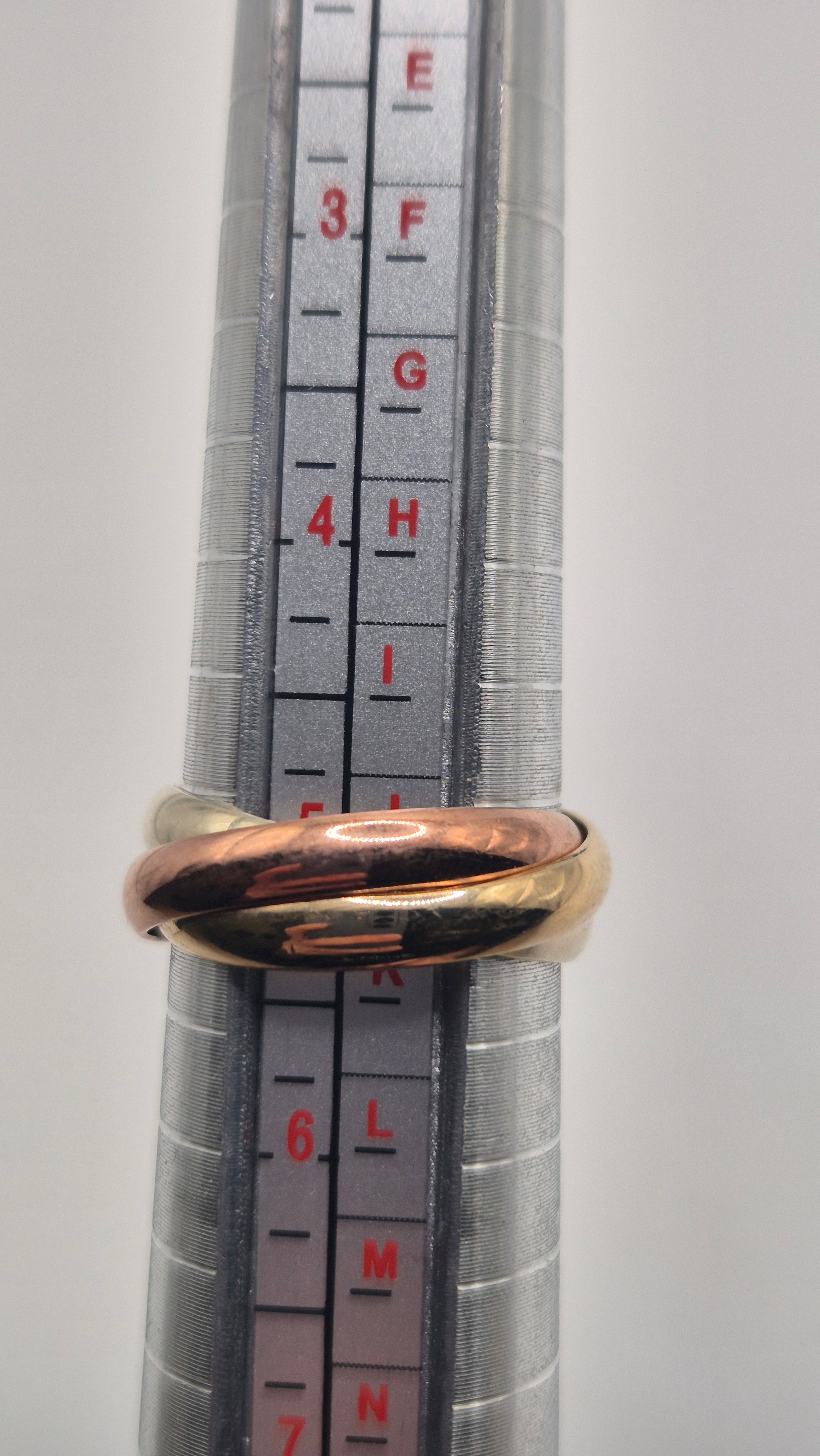 9ct tri gold Russian band ring
