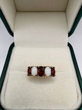 9ct gold garnet and opal ring