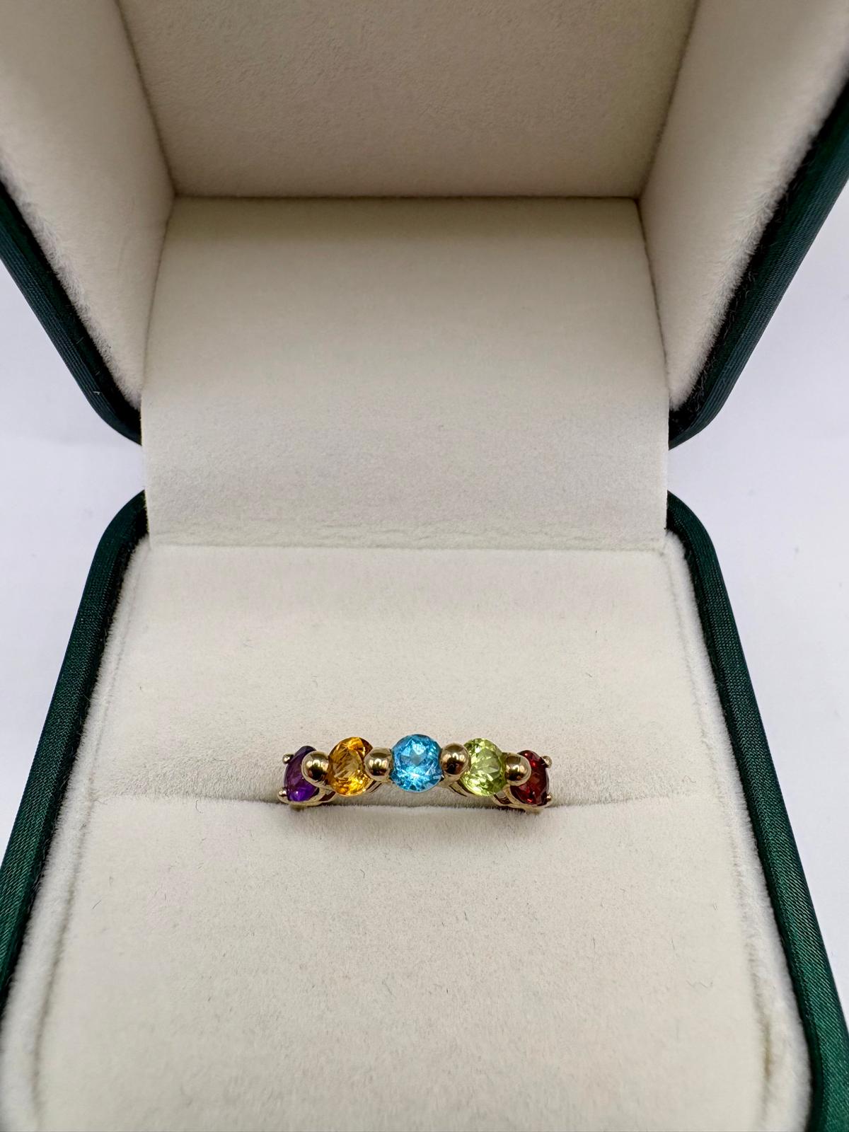 9ct gold multigem ring