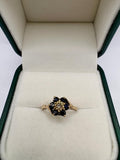 9ct gold sapphire and diamond ring