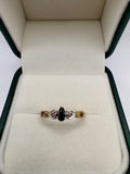 9ct gold sapphire and diamond ring
