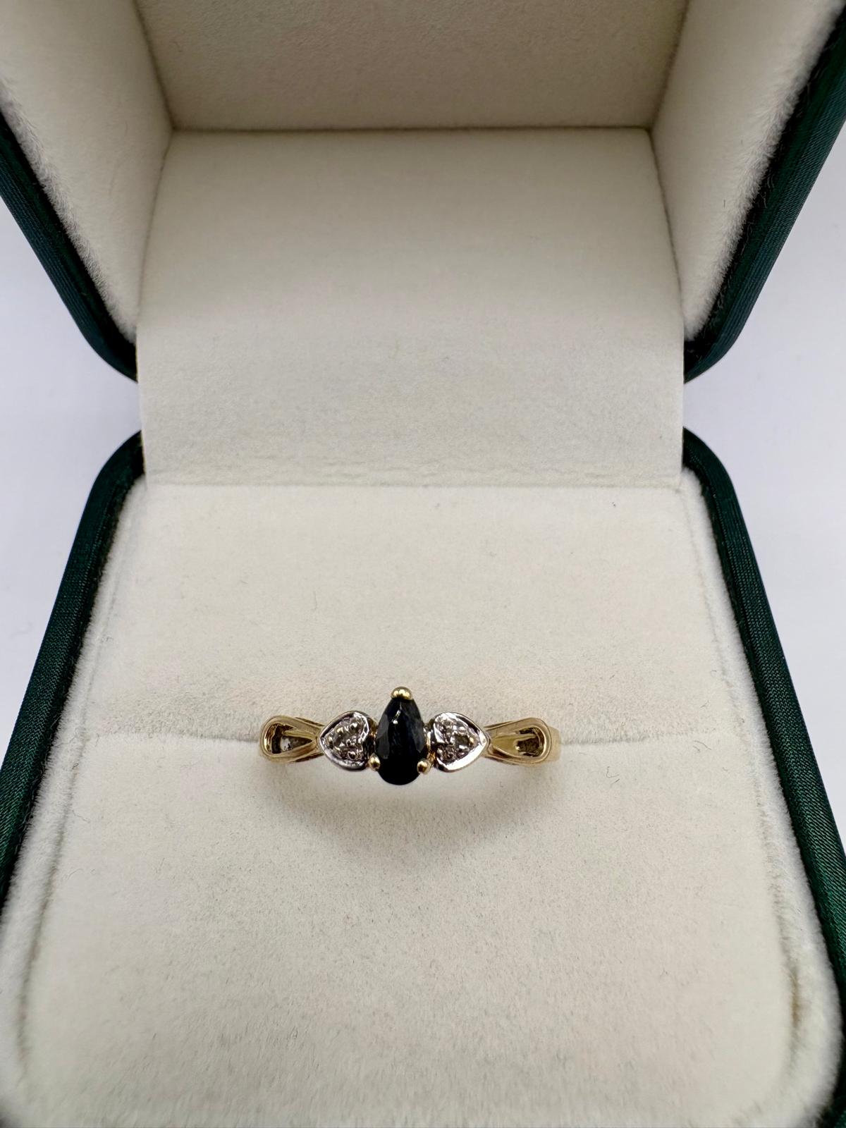9ct gold sapphire and diamond ring