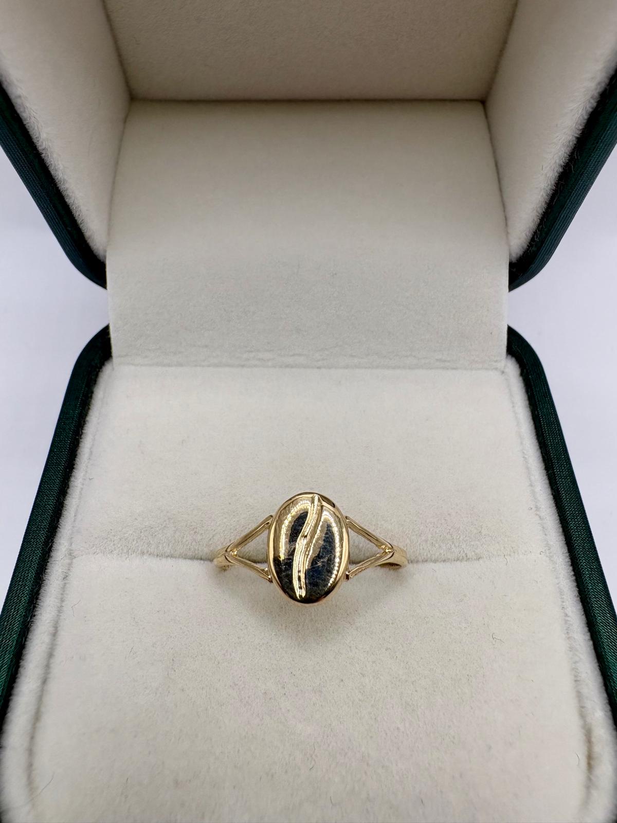9ct gold coffee bean ring