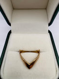 9ct gold patterned double wishbone ring
