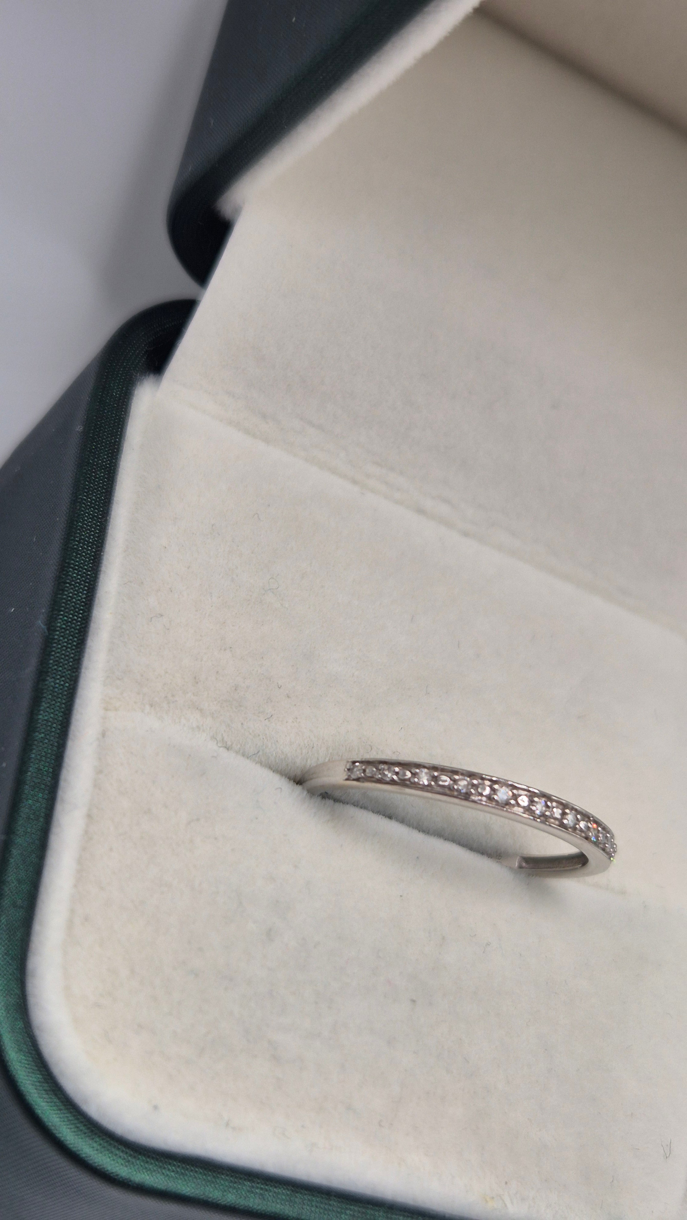 9ct white gold diamond half eternity ring