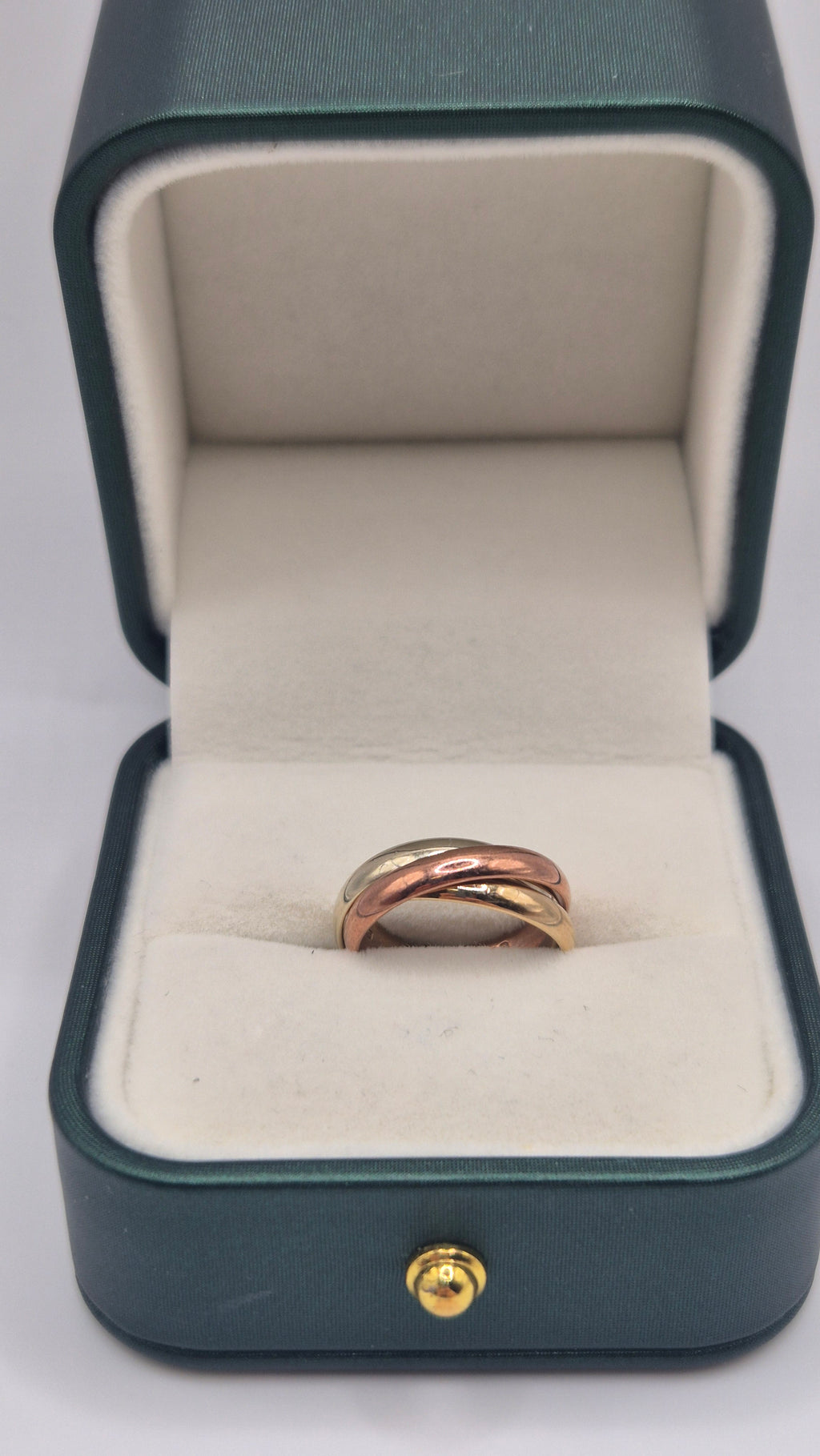 9ct tri gold Russian band ring