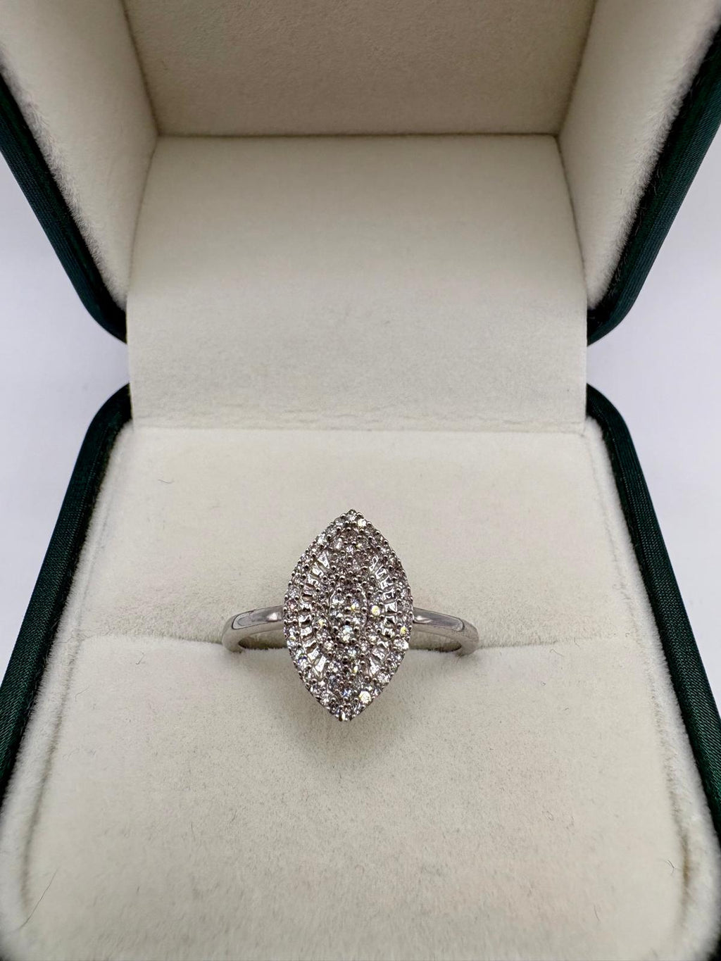 Silver diamond ring