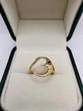 9ct gold sapphire moon ring