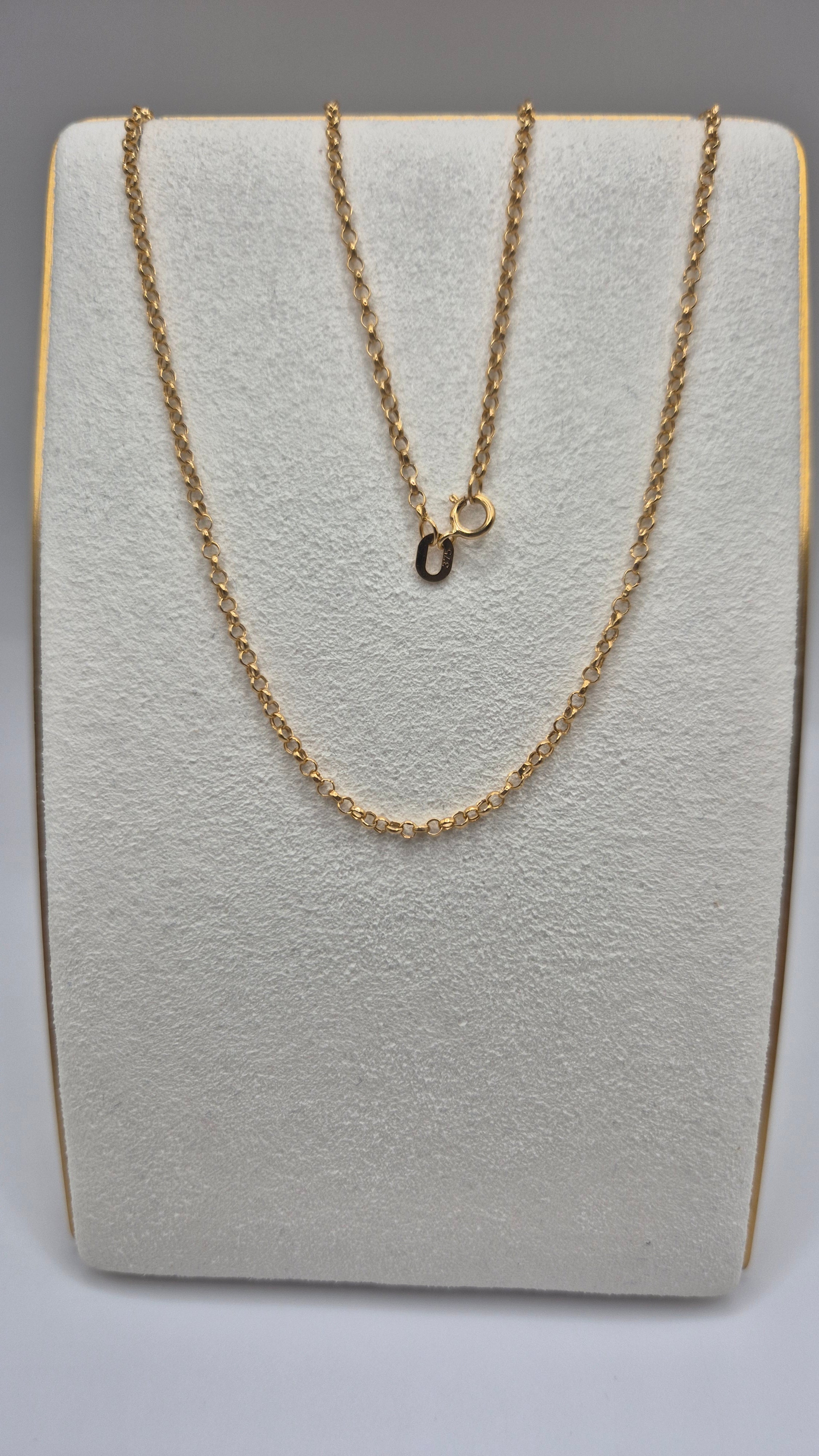 9ct gold 16inch belcher chain (2)