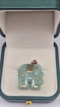 9ct gold jade elephant pendant