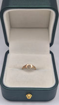 9ct gold diamond heart signet ring
