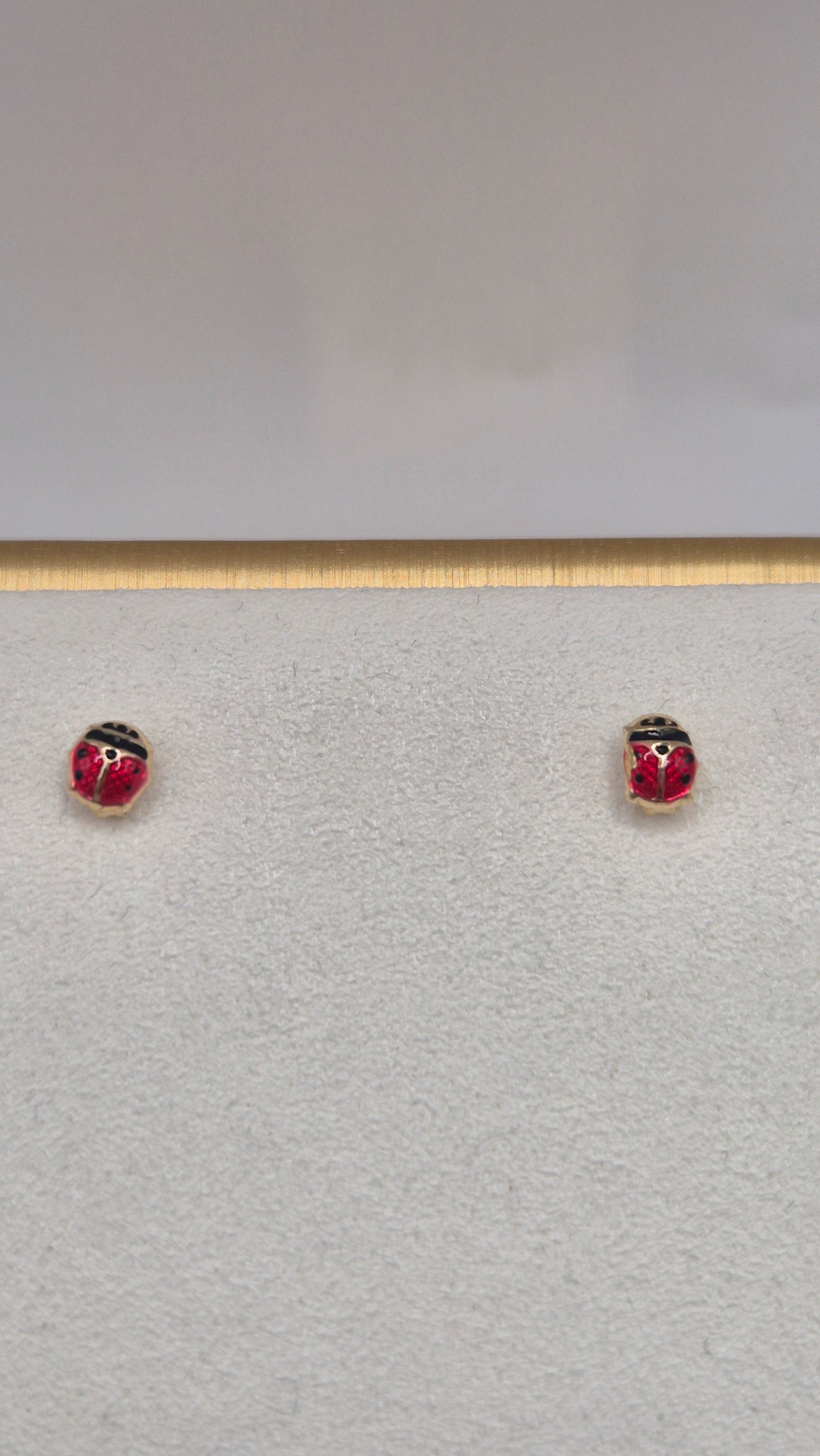9ct gold ladybird earrings