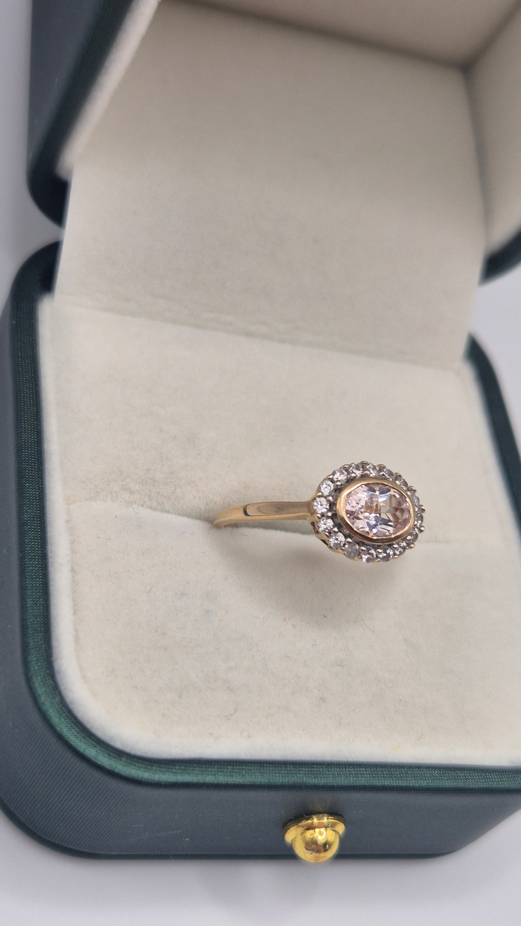 9ct gold morganite and topaz ring