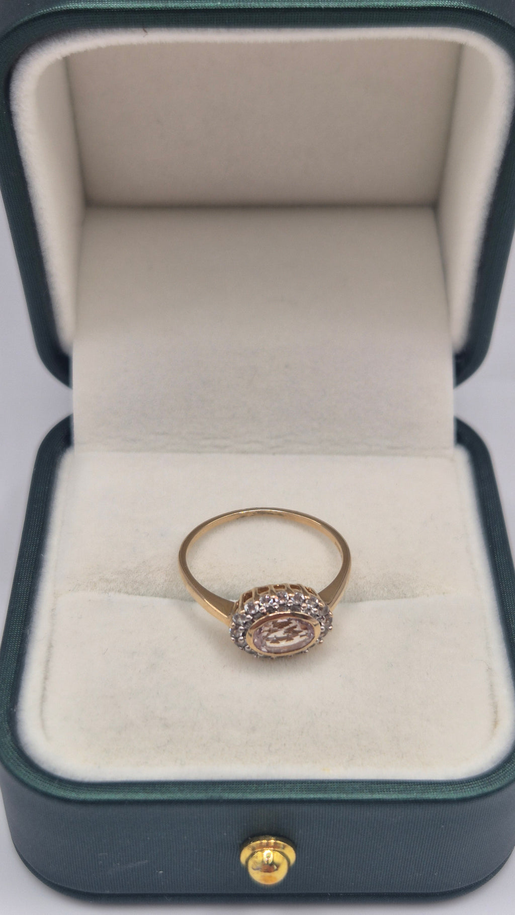 9ct gold morganite and topaz ring