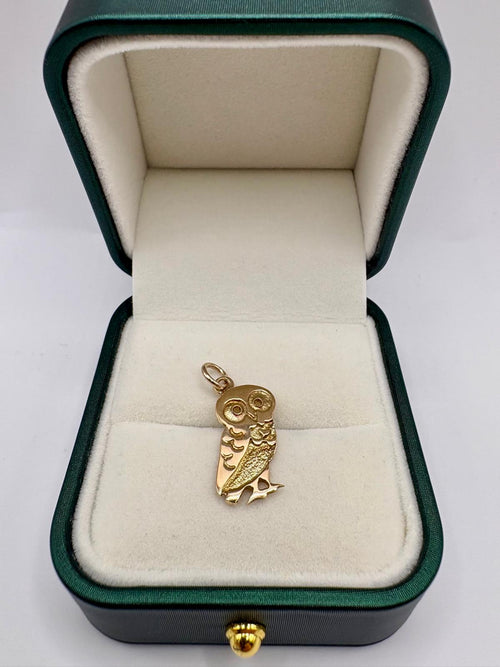14ct gold owl pendant