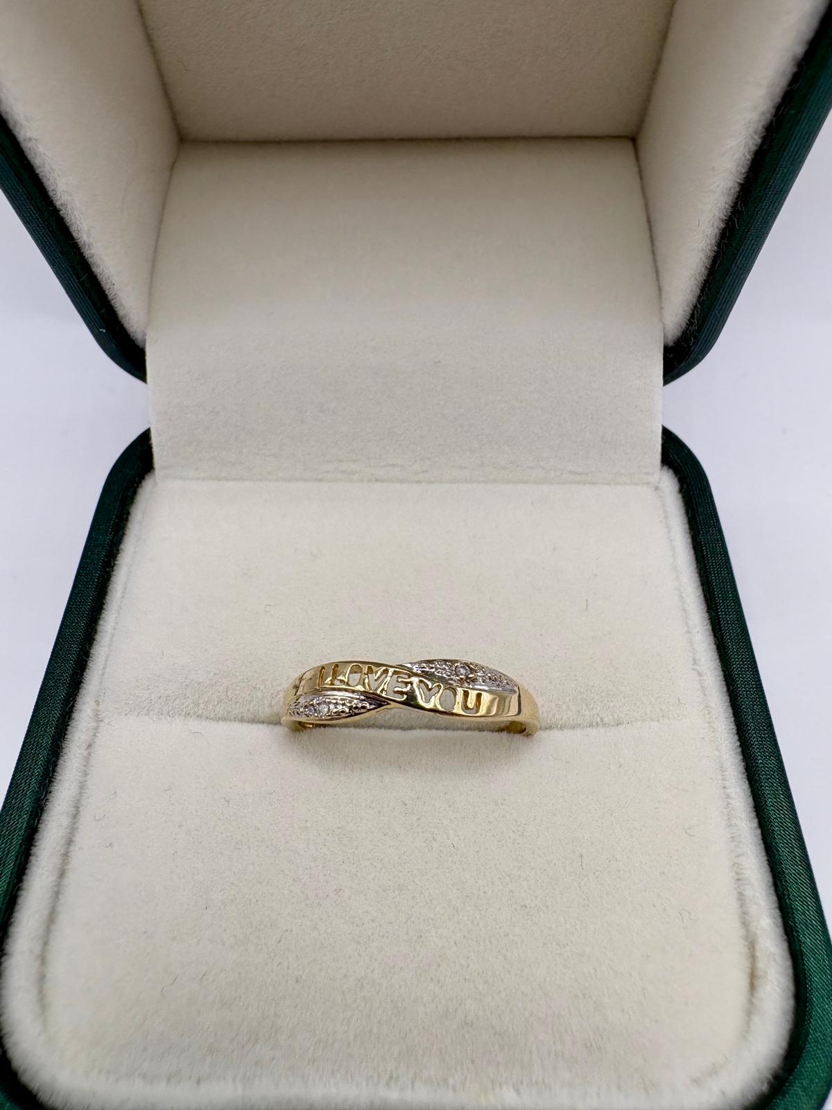 9ct diamond 'I Love You' ring