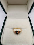 9ct gold diamond heart signet ring