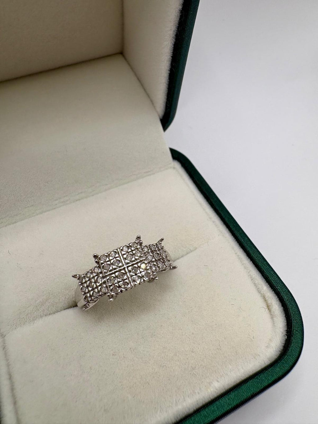 Silver diamond ring