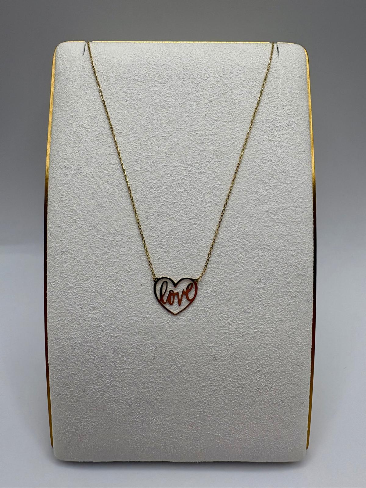 9ct gold love necklace