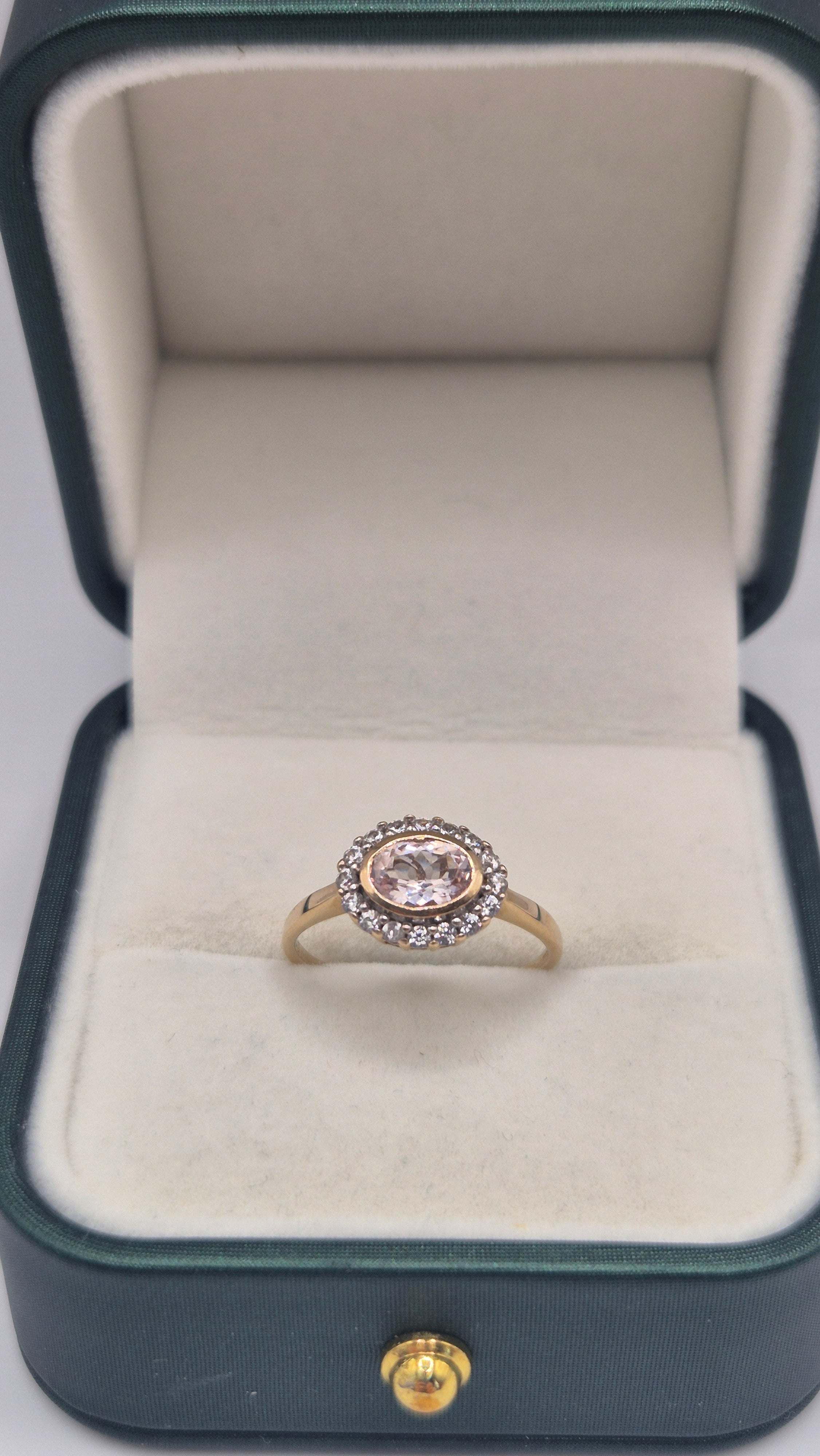 9ct gold morganite and topaz ring