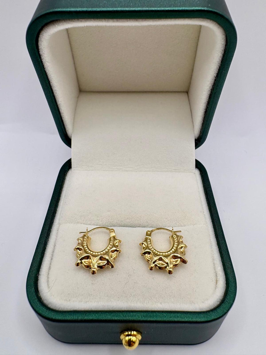9ct gold Spike creole earrings