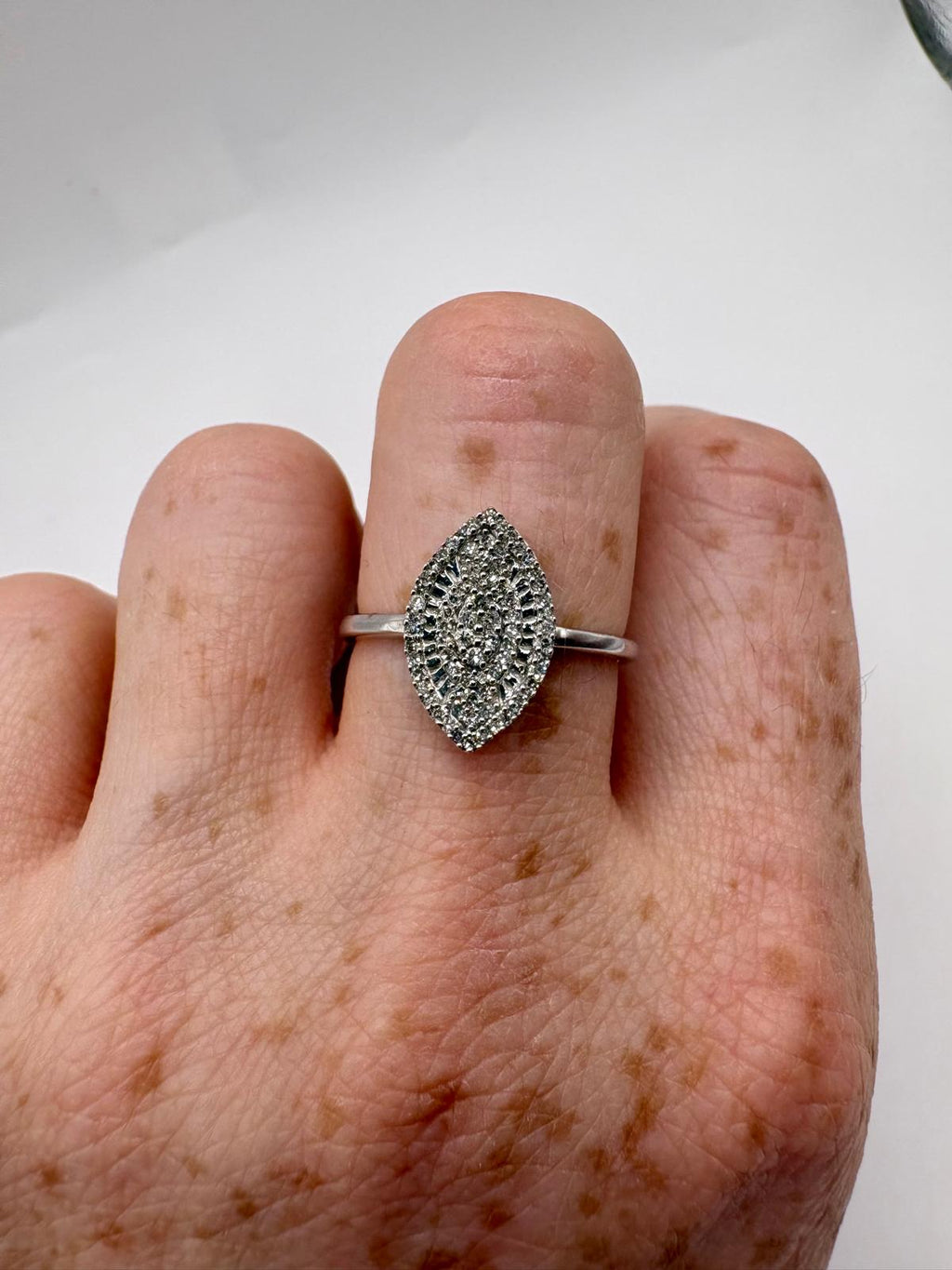 Silver diamond ring