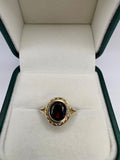 9ct gold garnet ring
