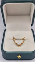 9ct gold double wishbone heart ring