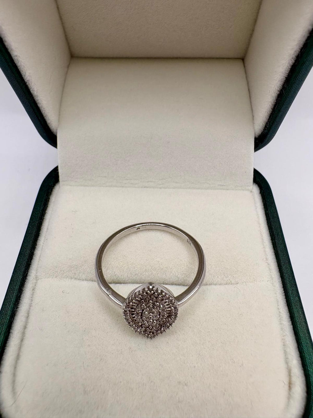 Silver diamond ring