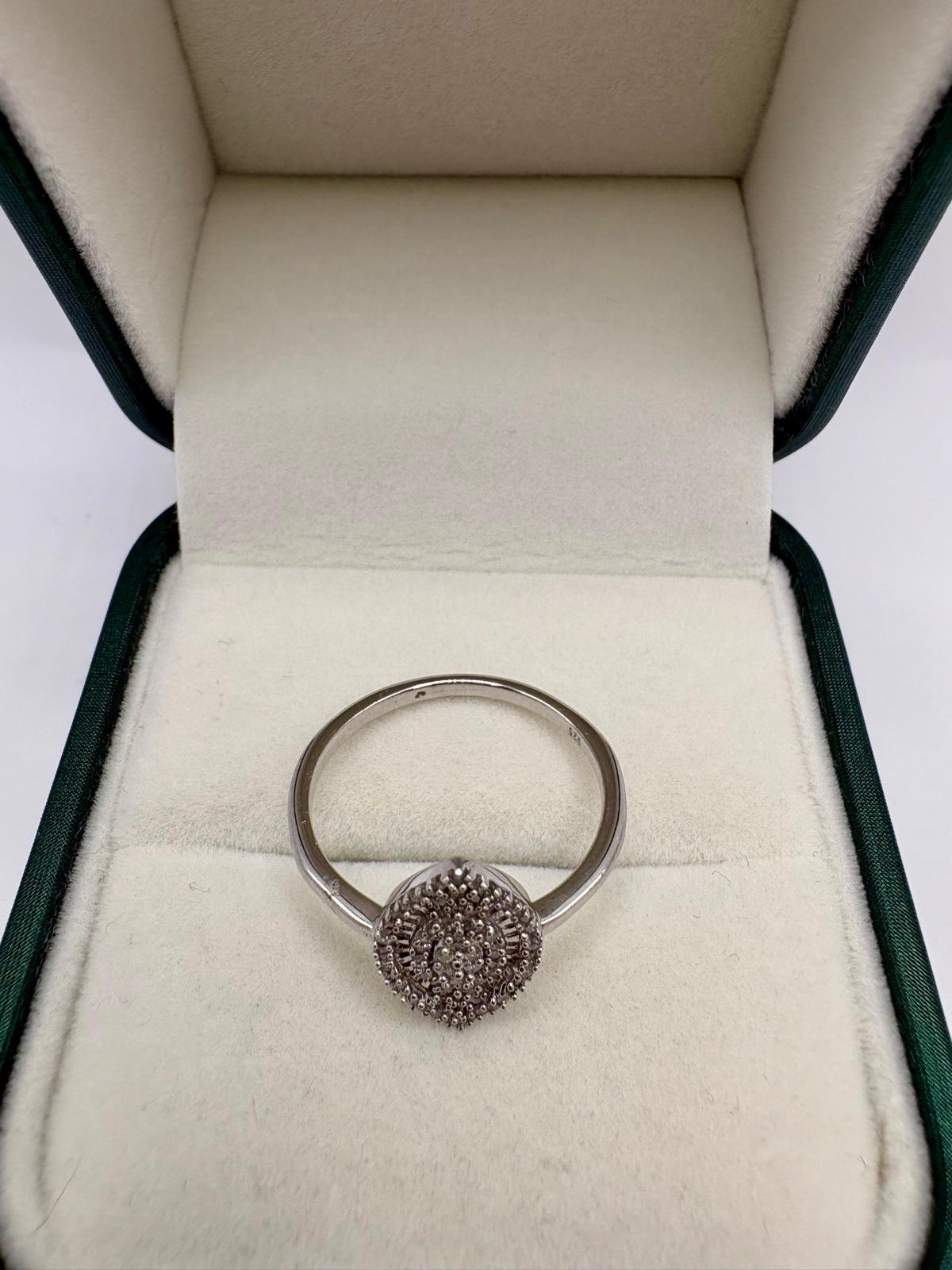Silver diamond ring