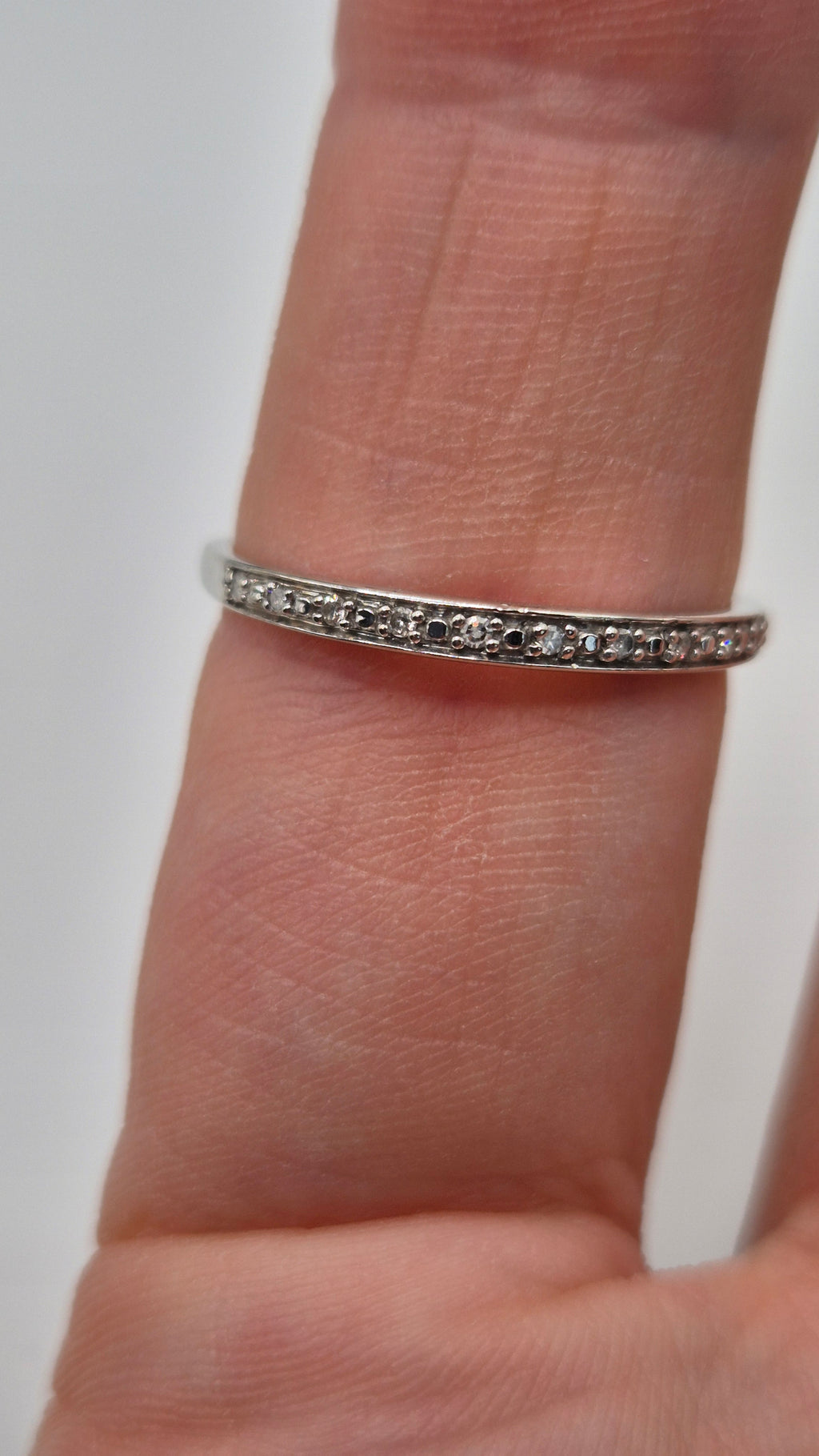 9ct white gold diamond half eternity ring