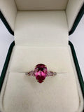 9ct gold pink sapphire and diamond ring