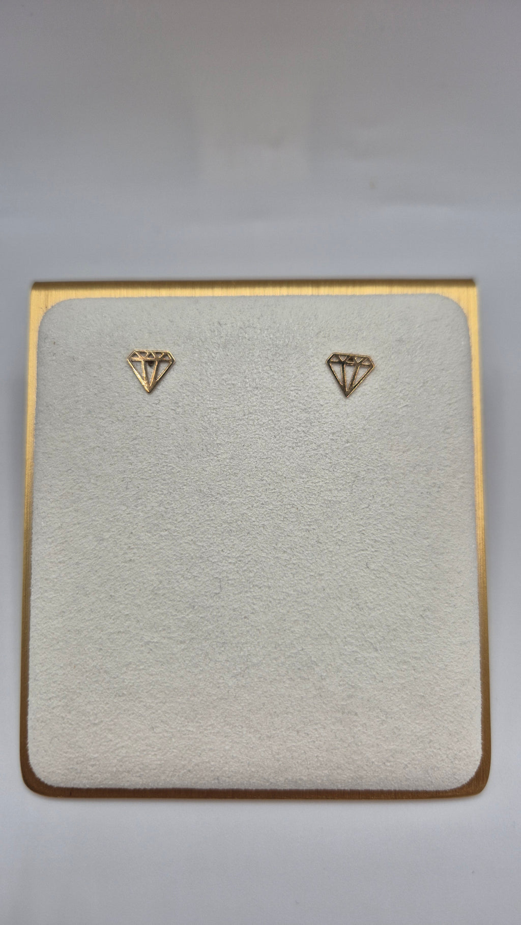 9ct gold diamond shaped earrings