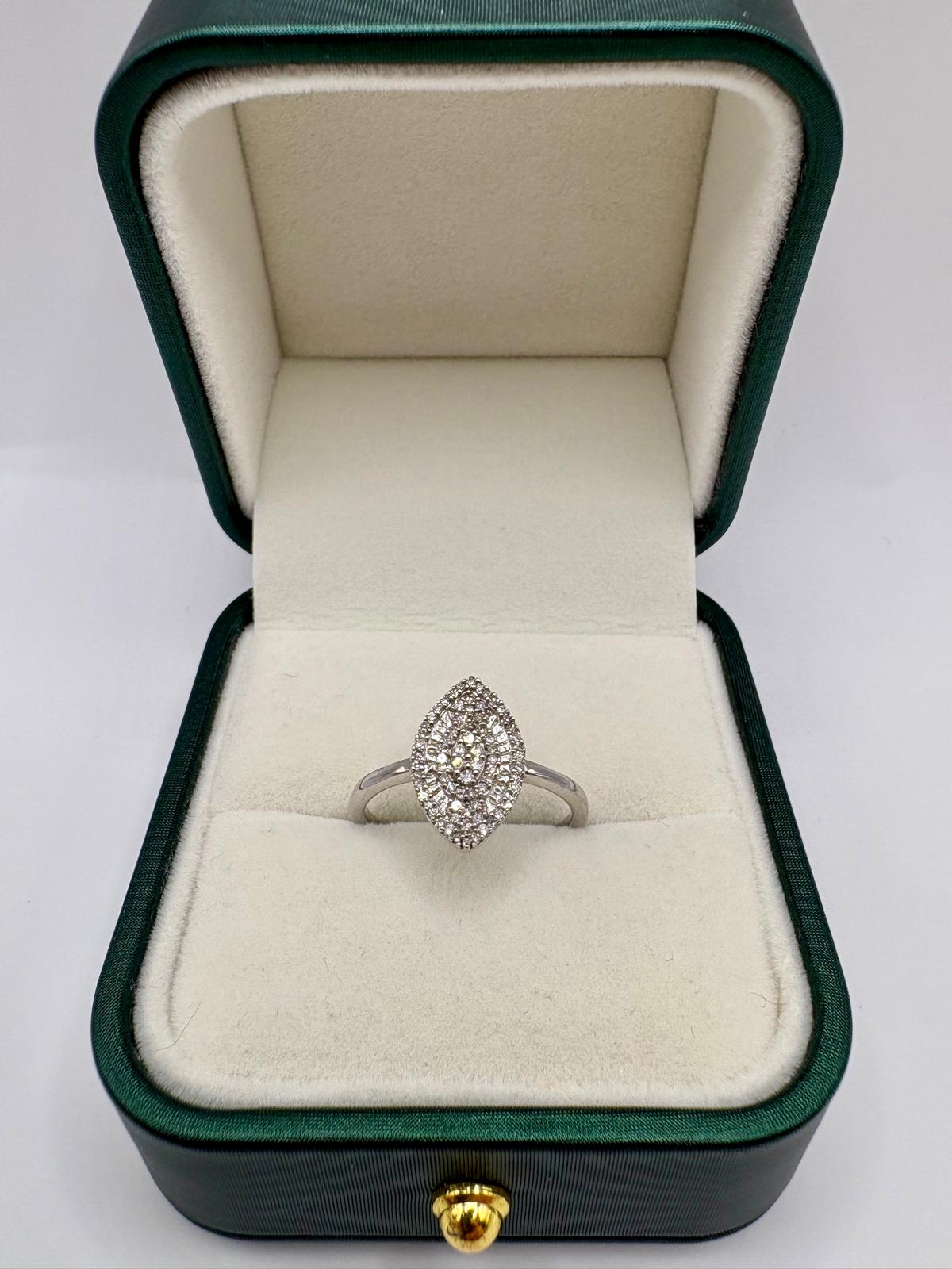 Silver diamond ring