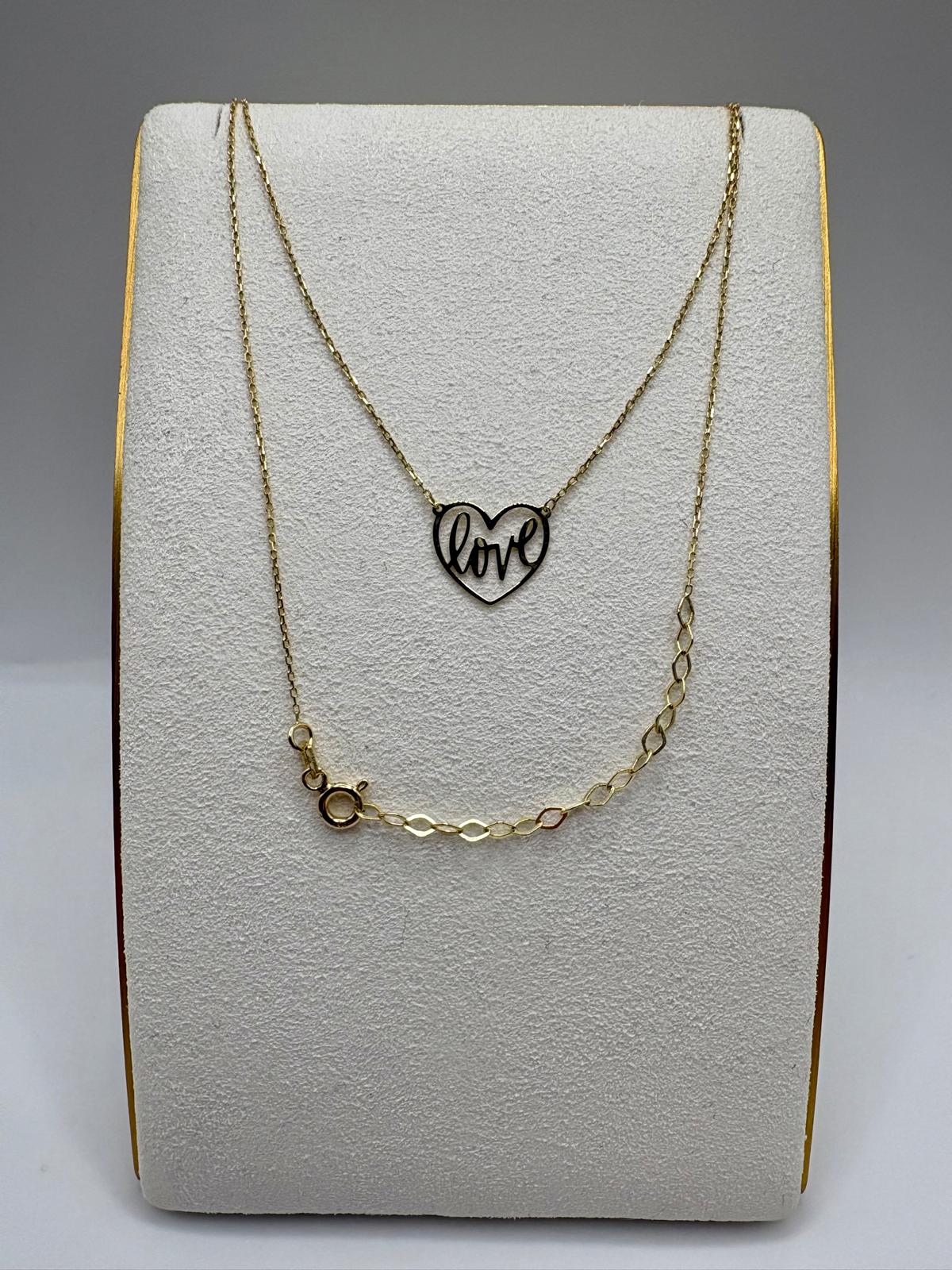 9ct gold love necklace